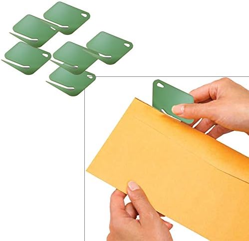 Пластична Буква Отворач, Плик Пресек Со Скриени Челик Сечилото - Зелена - 6 Пакет. Од Мега Стационар