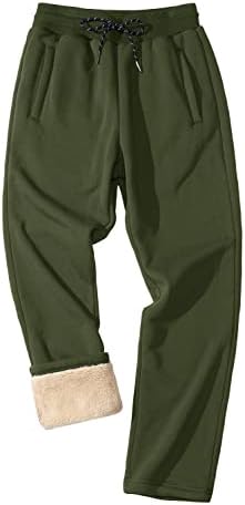 Зимски панталони за машко руно со мажите со тешка категорија, топла шерпа, наредени џемпери, кои трчаат панталони со џебови со џебови