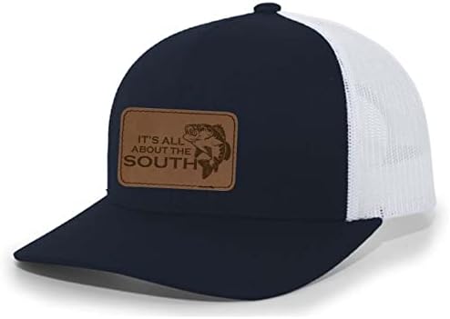 Сè е во врска со јужниот скок бас риболов ласерски врежана кожна лепенка Каминка капа за бејзбол капа