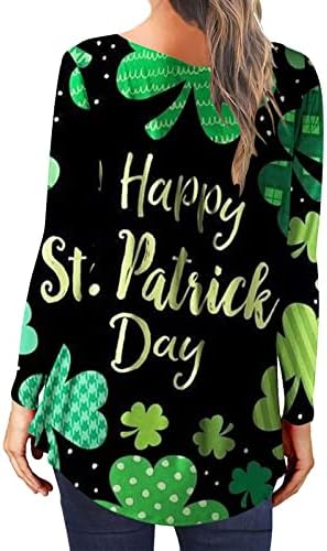 Денот на Денот на Свети Патрикс, жените со долги ракави ирски врвови на врвовите на Хенли Туника, лабави збирки блузи што треба