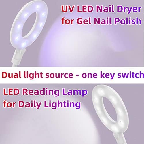 Frawer на LED светлосни ламби на LISHUMEI USB 16W за фен за ламби за нокти за гел, 8 UV/LED мониста Флексибилен кабел за гушавост за лекување на ноктите за гел за тезги на отворено