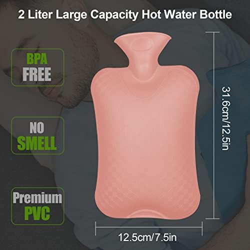 Шише со топла вода токсин, 2L шише со покривка голем капацитет најдобро за олеснување на болката од грчеви на грбот на грбот, вратот