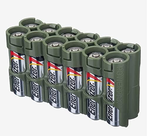 Storacell 12AAMG Од Powerpaxery Батерија Caddy, Воена Зелена, Има 12 Батерии