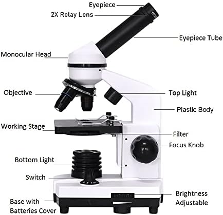 ZLXDP Професионален Биолошки Микроскоп Соединение LED МОНОКУЛАРЕН Студентски Микроскоп Биолошки Истражувања Паметен Телефон Адаптер
