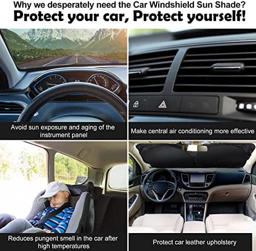 Tallew 6 парчиња УВ Заштита на автомобили Сенки за прозорецот, вклучува сенка на шофершајбната на шофершајбната на сонцето за сонце,