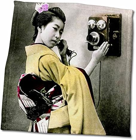 3дроза Гроздобер Јапонски Гејша Поставување Повик Рака Чудак Телефон Рака Затемнети-Крпи
