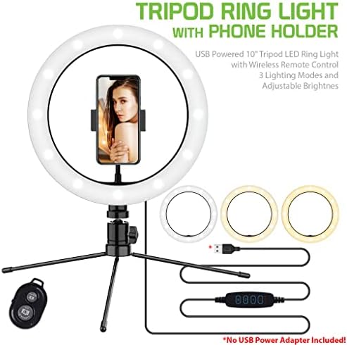 Светла Селфи Прстен Три-Боја Светло Компатибилен Со Вашиот Google Nexus 7 10 Инчи Со Далечински Управувач За Пренос Во Живо/Шминка/YouTube/TikTok/Видео/Снимање