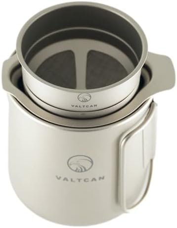 Valtcan 600ml Титаниум чаша чаша чаша со чаша со капење на системот за приготвување мрежи го прави чајот 20 мл