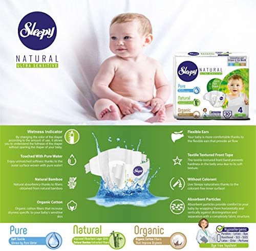 Поспани Природни Пелени Големина 2-Органски Пелени Високо Апсорбирачки И Хипоалергични Бамбус Бебешка Пелена За Девојчиња И Момчиња-Пелени