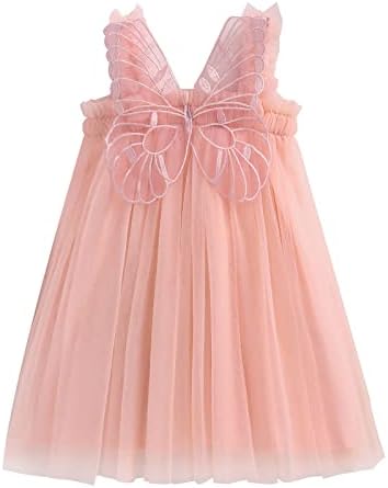 Бебе девојче Тул Туту, слоевит фустан од пеперутка, дете, цвет девојче, принцеза роденденска забава, без ракав фустан од ракави 1-6Т