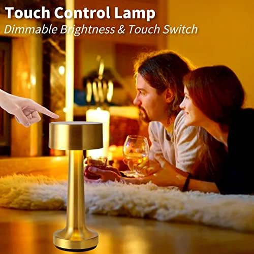 GZKPL безжична маса за ламба за безобразност, затемнето допир за допир, ноќен кревет, преносен LED спална соба ламба батерија оперирана ноќ