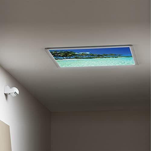 Флуоресцентни светлосни капаци за тавански панели за дифузер на таванот-океански модели-светлосни филтри за таванот LED тавански светло-светло-2ft