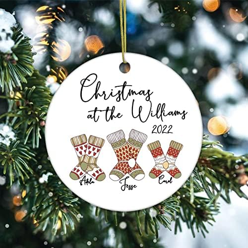 Обезбедени украси за Божиќ, Божиќ на сопствено име на семејството, божиќен украс, зима од 3 инчи за чување на семеен пријател