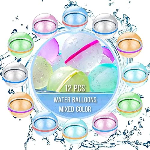 Klear [2023 надградба] Балони за вода што може да се употреби за деца водни бомби прскаат топки за базен, пополнување брзо пополнете