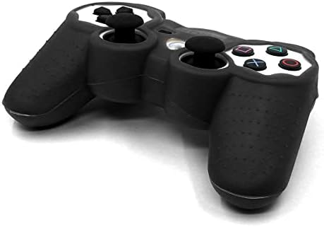 Ostent заштитен силиконски гел мека торбичка за куќиште на кожата за Sony PlayStation PS2 PS3 Контролер боја црна