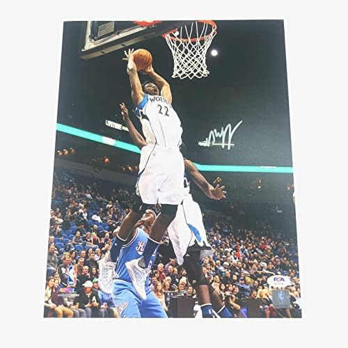 Ендру Вигинс потпиша 11x14 Фото PSA/DNA Minnesota Timberwolves Autographed - Автограмирани НБА фотографии