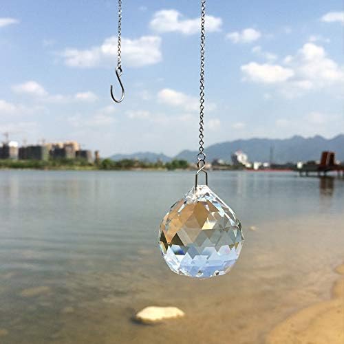 Jihui Crystal Prism Ball Window Suncatcher Rainowe Maker 30mm/1,18 инчи со ланец за лесно висечки пакет од 3