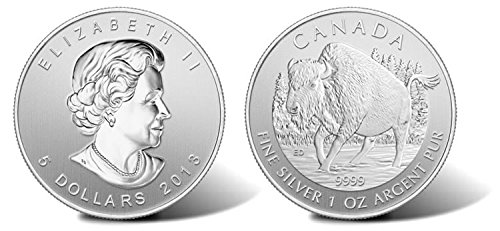 2013 Ка Канадски Дивиот Свет Серија Бизон Сребрена Монета 1 Унца Сребрен Долар Нане Нециркулирани