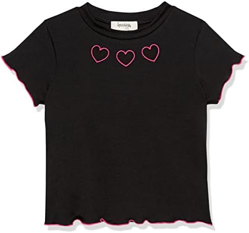Графичка плетена маица со кратки ракави на девојчиња без зборови