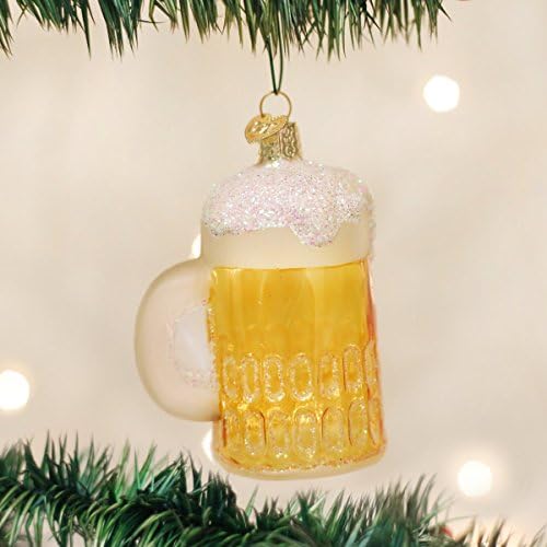 Стариот свет Божиќна занаетчиска колекција за пиво стакло разнесени украси за новогодишна елка, кригла