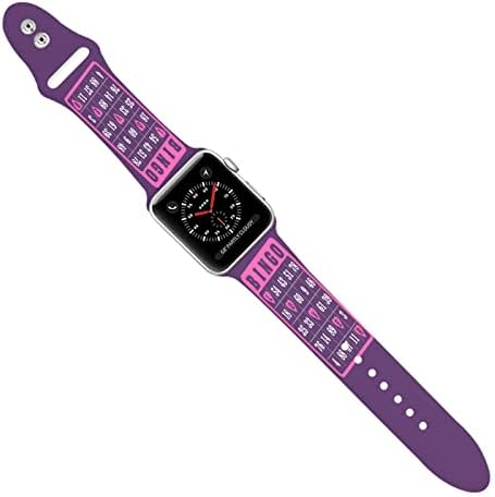Originalубовник Бинго Оригинален печатен облик Apple Watch - мек и издржлив силиконски опсег на Apple Watch Easy за инсталирање на паметните часовници широко компатибилни со Apple Watc