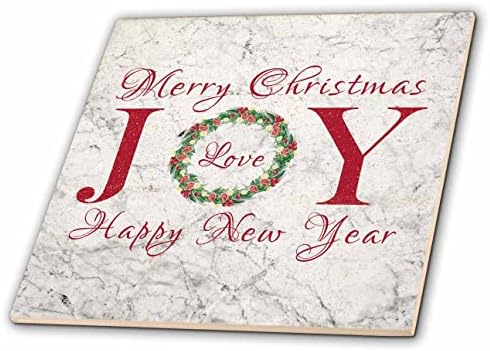 3дроза Слика на мермер, зелен венец, Радост, љубов, Среќен Божиќ и многу повеќе-Плочки