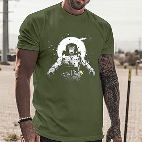 HDDK маички летни кратки ракави маици Смешни вселенски печати за мајмун печатење на екипаж на врвови за спортски тренинзи случајни основни
