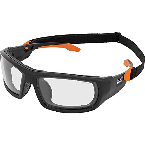 Клајн Алатки 60470 Безбедносни очила, ANSI Z87.1+ Pro Целосни очила за безбедност на дихтунзи, чисти леќи, УВ заштита, анти-магла, отпорна на