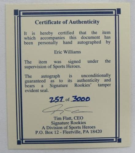 Ерик Вилијамс потпиша автограм за автограм од 1995 година Дебитанти 8x10 Кошаркарска картичка - Автограмирана НБА фотографии