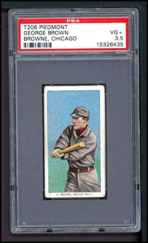 1909 T206 Chi George Browne Chicago Cubs PSA PSA 3,50 младенчиња