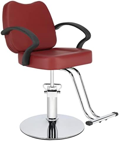 ZLXDP бербер стол црвен ПВЦ оптоварување со товар од 150 килограми тркалезна база од бербер стол