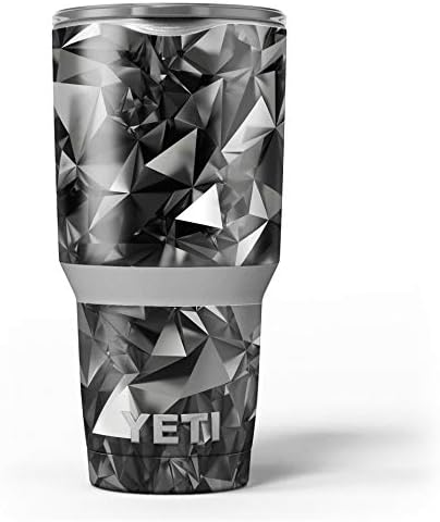 Дизајн Skinz Black 3D Diamond Surface - Комплет за винил за завиткување на кожата, компатибилен со чашите за ладилни ладилни текови