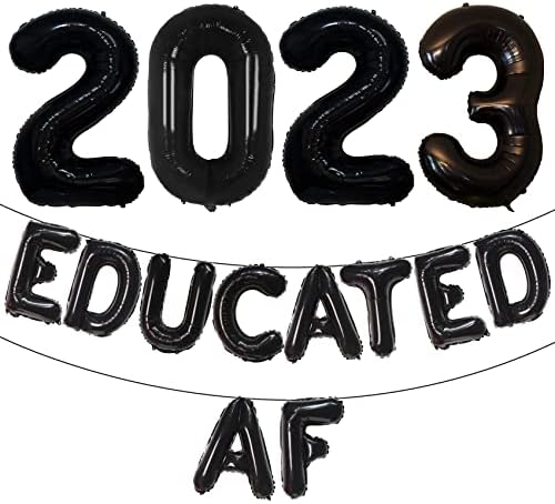 Tellpet 2023 Дипломирање Балон Банер За Класа на 2023, Дипломирање Партија Украси, Црна