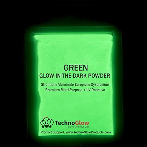 Technoglow зелен сјај во темниот прав, УВ црна светлина реактивна | Диспрозиум на алуминиумски алуминиумски алуминиум
