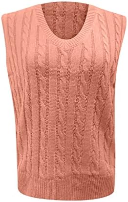 Нокмопо Божиќни џемпери за жени обични V-вратот за влечење кошула судир во боја без ракави џемпер елек