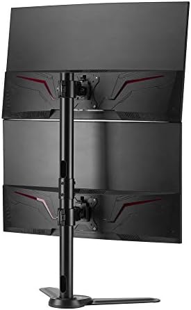 Сиг-слободен вертикален двоен монитор за челик, монтажа на бирото -17 до 32, одвојлива плоча за веса, навалување, вртење, се вклопува рамен/заоблен