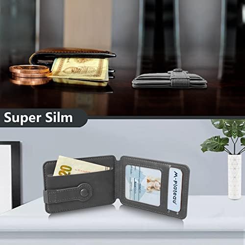 M-Plateau Телефонски паричник стап на, држач за картички со еластично магнетно затворање, тенок држач за телефонска картичка со лепило