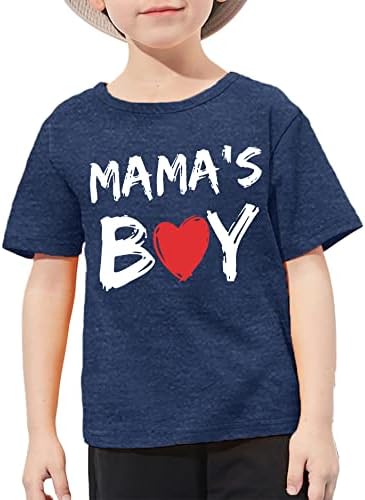 Денот на в Valentубените, маичка на мамо момче, симпатична loveубов срце, печати кратки ракави, графички врвови на врвови