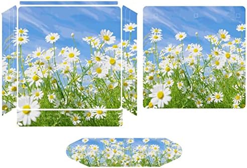 Налепница за покривање на Daisy Flower Decal за PS4 тенок PS4 Pro Decal налепница компатибилен со PS4 контролер смешно