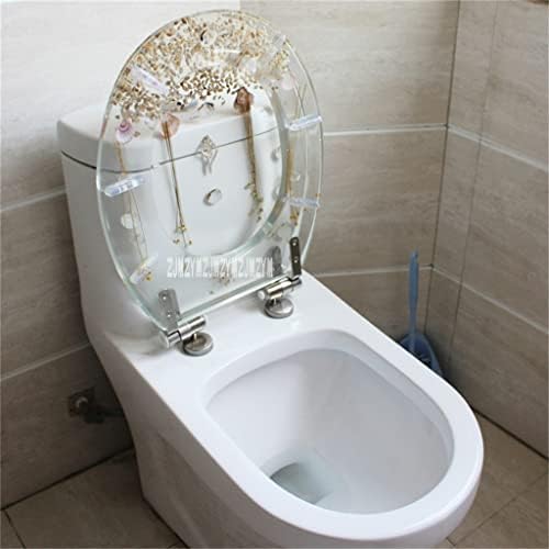 Wsmyzy прекрасна смола тоалетна седиште за капаци од не'рѓосувачки челик Забавување на тоалетот на тоалетот, неможено задебелена