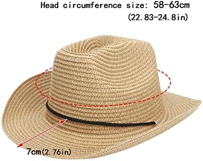 Машко летно гроздобер западен каубојски капа цврста влечка за сончање на сончање на плажа на плажа, капа за капа.