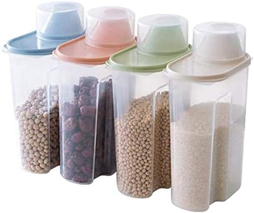 4 парчиња Пластична Кутија За Складирање На Диспензерот За Суви Житни Култури Кујна Жито За Храна Ориз Ц Контејнер Транспарентни Крцкави