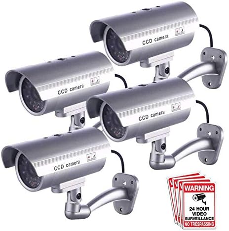 Безбедносна камера, Fitnate 4 пакува лажен систем за безбедност на CCTV Security CCTV со LED црвено светло за светло и за внатрешна и надворешна