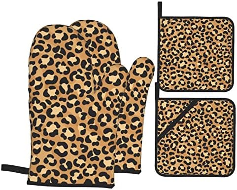 Леопард печати гепард кожа отпорна на топлина во рерна мити и држачи за тенџере