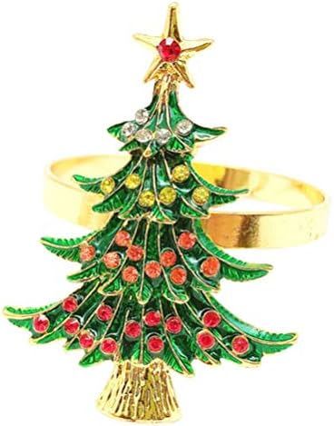 SOIMISS Божиќни украси свадбени украси новогодишна салфетка прстени дијамант ринстон салфетка држач за држач за празник Божиќна маса украс за свадби