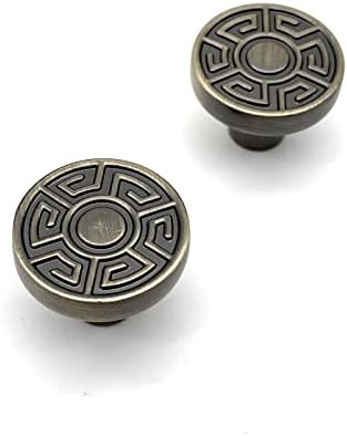 Копчињата за кабинети со единечна дупка Сантуси 1,14 x 0,87 Антички тркалезни мебел копчиња за легура на цинк влече 4-пакувања за фиоки