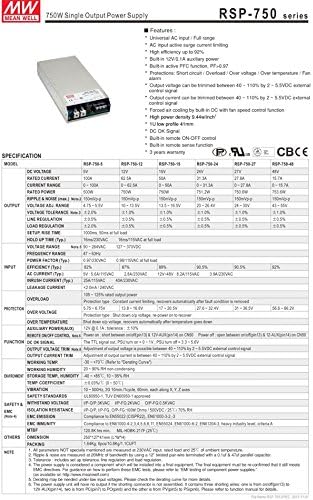 Програмабилни 753.6 W 48V 15.7 RSP-750-48 Menwell AC-DC Еден Излез RSP-750 Серија ЗНАЧИ Добро Префрлување Напојување