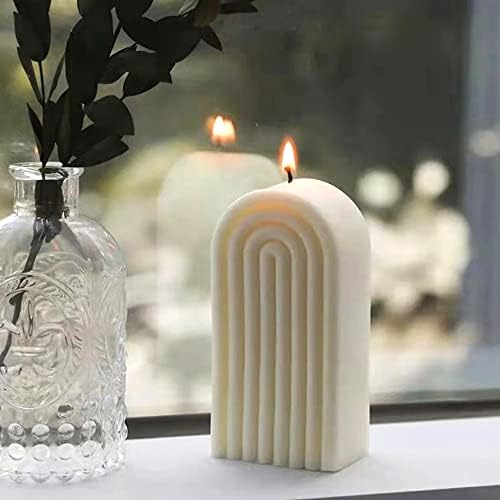 Мувла со свеќи од виножито, шарена силиконска мувла во форма на У, апстрактни калапи за архитектонска смола за сапун сапун, рачно изработена