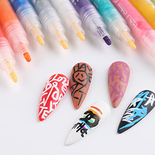 Пенкала за нокти 12 бои Акрилна боја пенкала фини врвови за нокти за 3D линијата за нокти, цртање на цветниот дизајн DIY нокти 1мл Јас правам