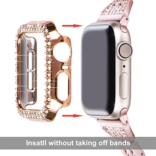 Surace 41mm Case компатибилен со Apple Watch 8 & 7 Case, Bling Cover Diamond Bumper Protective Case Замена за Apple Watch Series 8